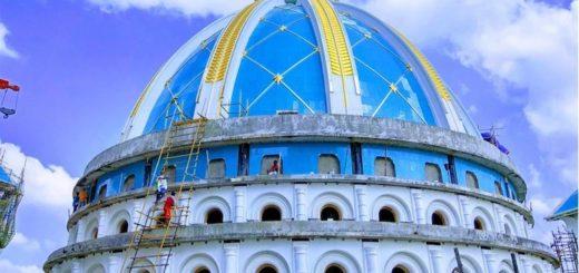 Чудные купола Храма Ведического Планетария в завершающей стадии
